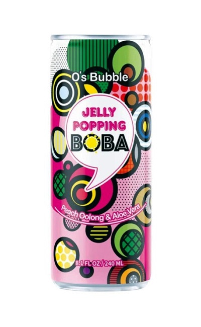 Bubble Tea Jelly Popping alla Pesca con Aloe - O's Bubble 240ml.